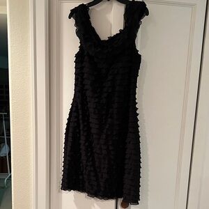 JS Collections Elegant Black Ruffled Dress